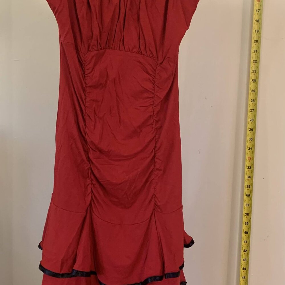 VENUS ruffle bottom dress in red, size small (S) - Picture 2 of 4